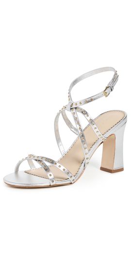 Cinq à Sept Cinq à Sept Blair Studded Metallic Heels Silver/Gold