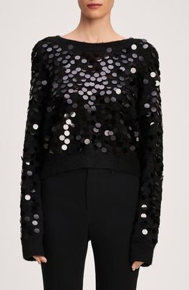 Cinq à Sept Cinq à Sept Briana Paillette Pullover Sweater