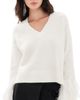 Cinq à Sept Cinq à Sept Brianne Feather V Neck Pullover Ivory - 1