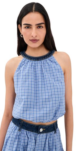 Cinq à Sept Cinq à Sept Cassidi Top Bleu Crush/Ultramarine Multi