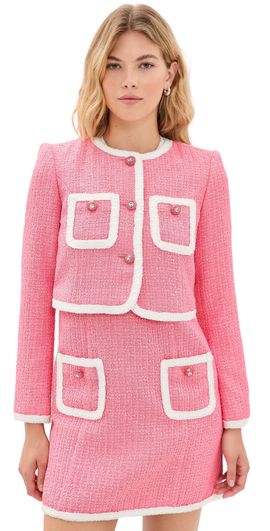Cinq à Sept Cinq à Sept Contrast Auden Jacket Elle Pink/White