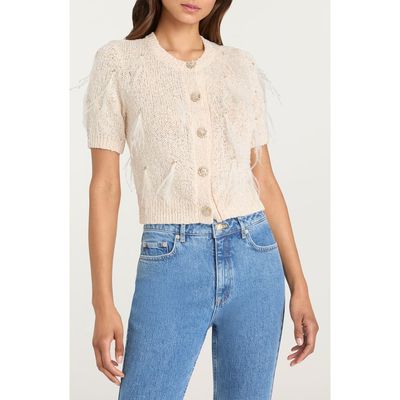 Cinq à Sept Cinq à Sept Coralie Embellished Short Sleeve Cardigan