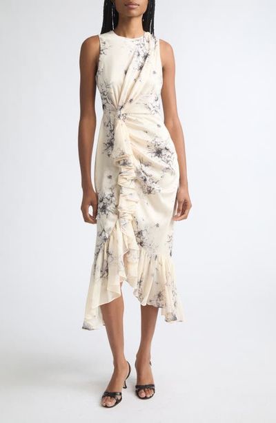 Cinq à Sept Cinq à Sept Cyrus Floral Ruffle Midi Dress
