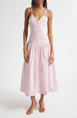 Cinq à Sept Cinq à Sept Dagna Strappy Lace Back Sleeveless Maxi Dress