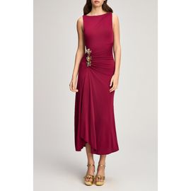 Cinq à Sept Cinq à Sept Eliro Ruched Bateau Neck Midi Dress