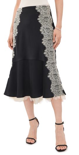 Cinq à Sept Cinq à Sept Esme Satin Liore Skirt Black/Gardenia