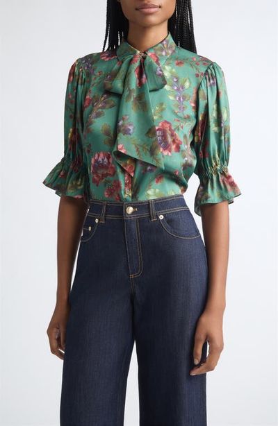 Cinq à Sept Cinq à Sept Fiona Fresco Floral Bow Shirt
