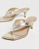 Cinq à Sept Cinq à Sept Frankie Metallic Kitten Heel Sandals Light Gold - 5