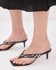 Cinq à Sept Cinq à Sept Frankie Zebra Haircalf Kitten Heel Sandals Black/Ivory - 3