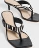 Cinq à Sept Cinq à Sept Frankie Zebra Haircalf Kitten Heel Sandals Black/Ivory - 5