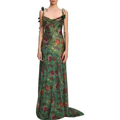 Cinq à Sept Cinq à Sept Fresco Floral Print Gown