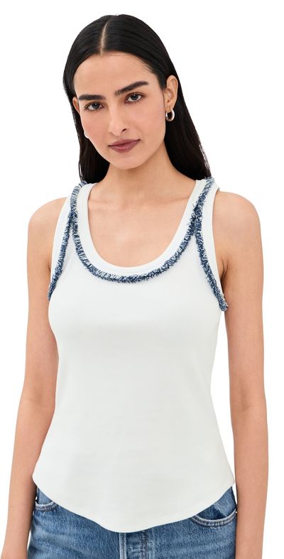Cinq à Sept Cinq à Sept Fringe Quenta Tank Top White/Twilight