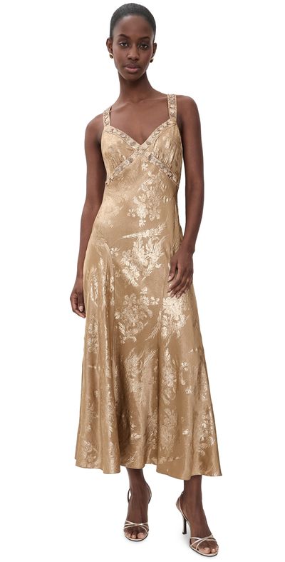 Cinq à Sept Cinq à Sept Gilded Peony Thalie Dress Golden Glow