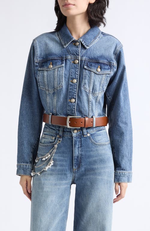 Cinq à Sept Cinq à Sept Graciel Belted Cropped Denim Jacket