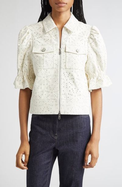 Cinq à Sept Cinq à Sept Holly Embroidered Faux Leather Jacket