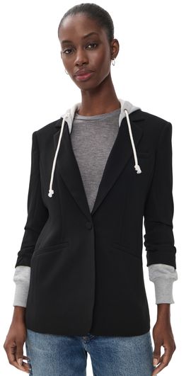 Cinq à Sept Cinq à Sept Hooded Khloe Blazer Black/Heather Grey