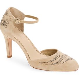 Cinq à Sept Cinq à Sept Mariana Embroidered Suede Pump