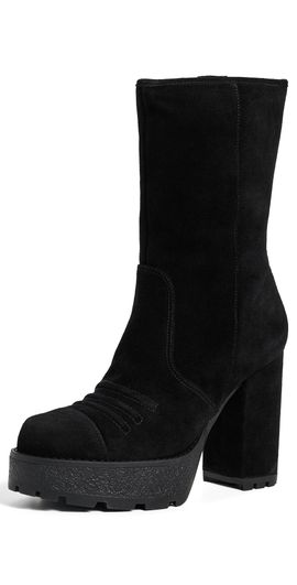 Cinq à Sept Cinq à Sept Marley Suede Lug Sole Platform Boots Black