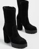 Cinq à Sept Cinq à Sept Marley Suede Lug Sole Platform Boots Black - 5