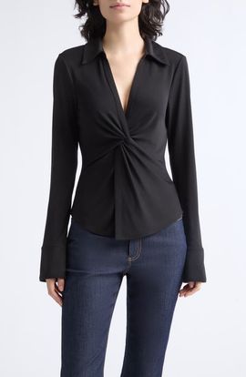 Cinq à Sept Cinq à Sept McKenna Twist Front Jersey Shirt