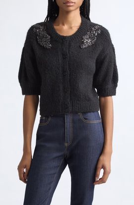 Cinq à Sept Cinq à Sept Millicent Crystal Ivy Embellished Cardigan