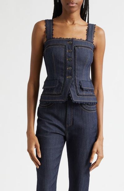 Cinq à Sept Cinq à Sept Myra Lace Denim Corset Top