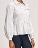 Cinq à Sept Cinq à Sept Nyomi Rhinestone Detail Stripe Cotton Blend Peplum Top - 3