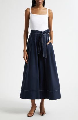 Cinq à Sept Cinq à Sept Olivia Mixed Media Midi Dress