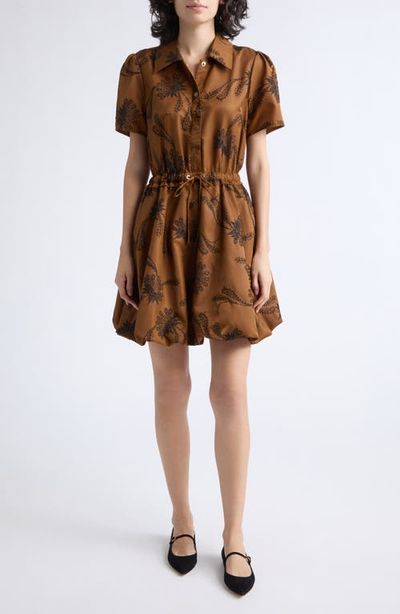 Cinq à Sept Cinq à Sept Ophelie Paisley Embroidered Bubble Hem Minidress