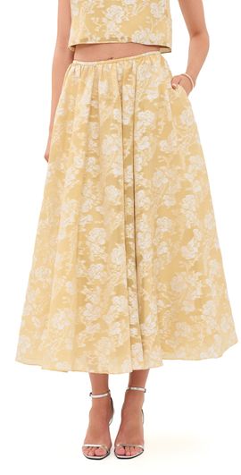 Cinq à Sept Cinq à Sept Organza Jacquard Ruth Skirt Ochre Muse/White