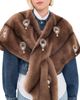 Cinq à Sept Cinq à Sept Pearl Drop Gianella Faux Fur Stole Taupe One - 1