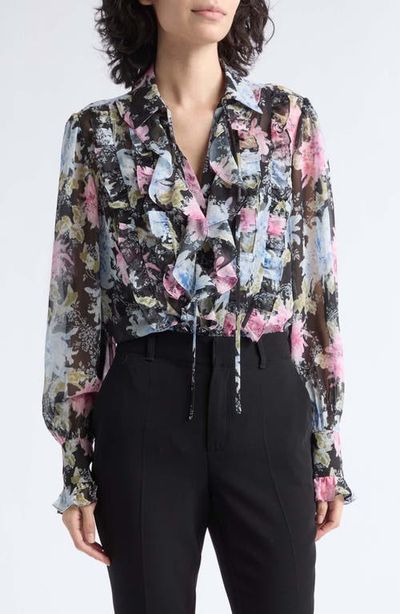 Cinq à Sept Cinq à Sept Phebe Ikat Dahlia Ruffled Top