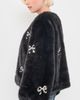 Cinq à Sept Cinq à Sept Rhinestone Bow Faux Mink Benson Coat Black - 4