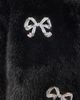 Cinq à Sept Cinq à Sept Rhinestone Bow Faux Mink Benson Coat Black - 6
