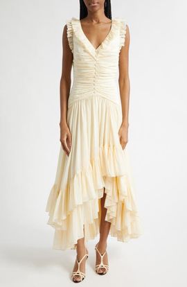 Cinq à Sept Cinq à Sept Rosalba High-Low Cotton & Silk Cocktail Dress