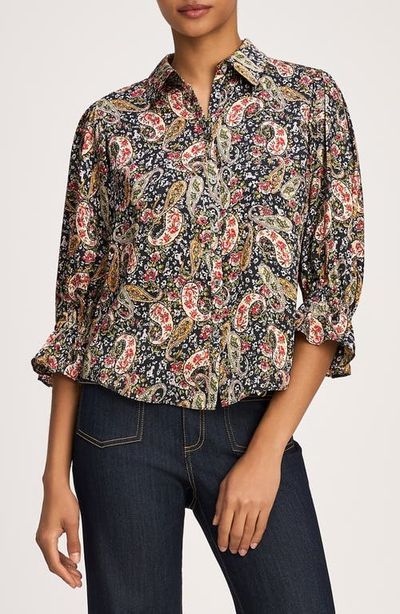 Cinq à Sept Cinq à Sept Rose Paisley Three Quarter Sleeve Shirt