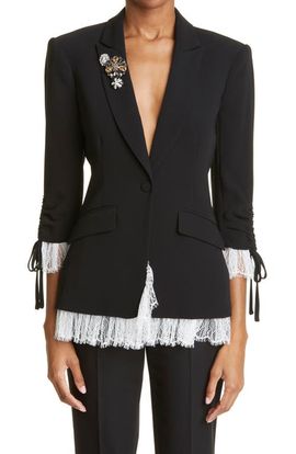 Cinq à Sept Cinq à Sept Roxie Lace Trim Blazer