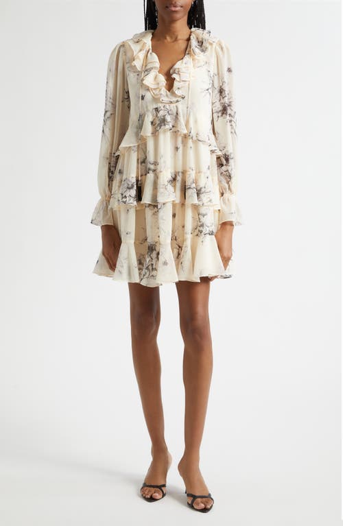 Cinq à Sept Cinq à Sept Sacha Floral Tiered Ruffle Trim Dress