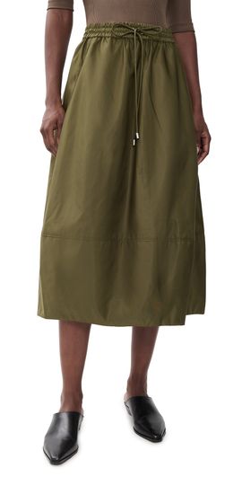Cinq à Sept Cinq à Sept Sirani Nylon Skirt Dark Olive