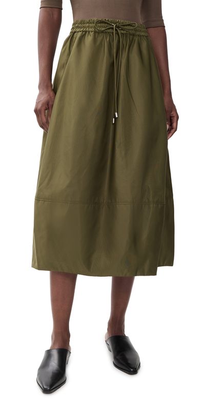 Cinq à Sept Cinq à Sept Sirani Nylon Skirt Dark Olive
