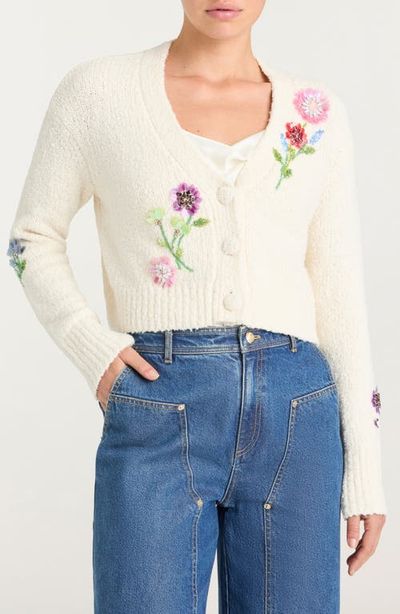 Cinq à Sept Cinq à Sept Solene Floral Embellished Bouclé Cardigan