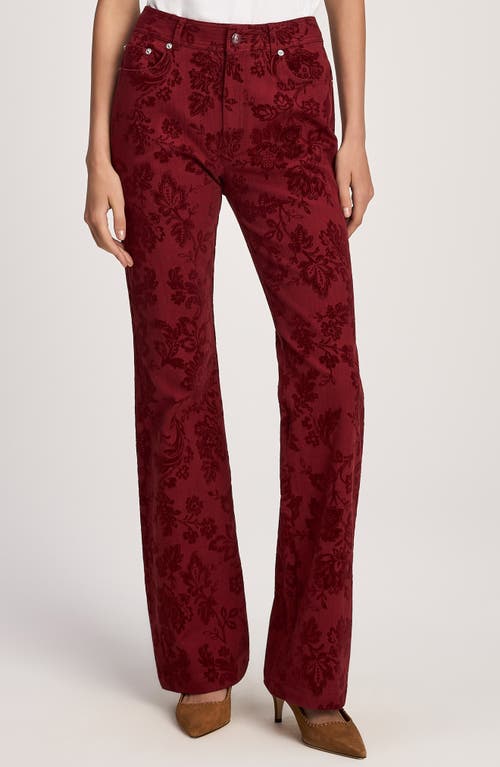Cinq à Sept Cinq à Sept Stevie Paisley Flocked Straight Leg Jeans