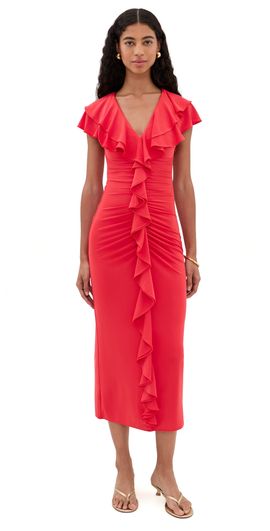 Cinq à Sept Cinq à Sept Tallis Midi Dress Crimson Aura
