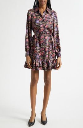 Cinq à Sept Cinq à Sept Tirza Paisley Eclipse Long Sleeve Shirtdress