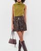 Cinq à Sept Cinq à Sept Tumbled Faux Leather Radley Skirt Ground Coffee - 5