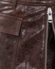 Cinq à Sept Cinq à Sept Tumbled Faux Leather Radley Skirt Ground Coffee - 6