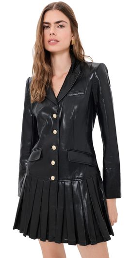 Cinq à Sept Cinq à Sept Vegan Leather Saule Dress Black