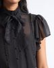 Cinq à Sept Cinq à Sept Virelle Lace Trim Tie Neck Top - 4