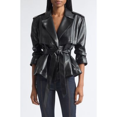 Cinq à Sept Cinq à Sept Yates Faux Leather Short Trench Jacket