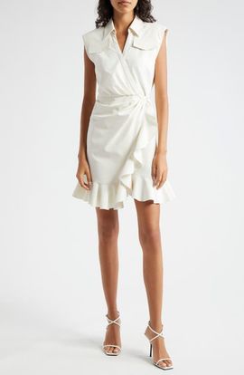 Cinq à Sept Cinq à Sept Zenni Ruffle Sleeveless Wrap Dress
